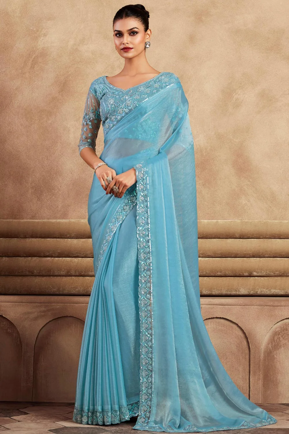 Sky Blue Saree