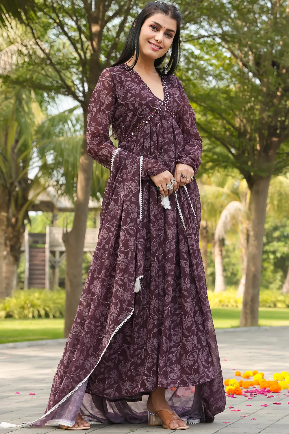 alia cut long dress ETHNIC GOWN
