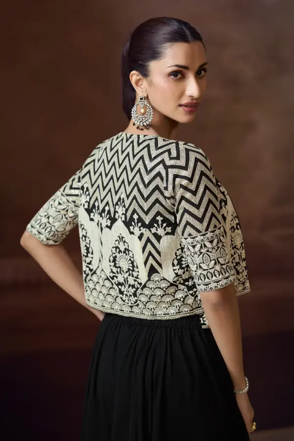 Back Detail of the Indo-Western Crop Top Set