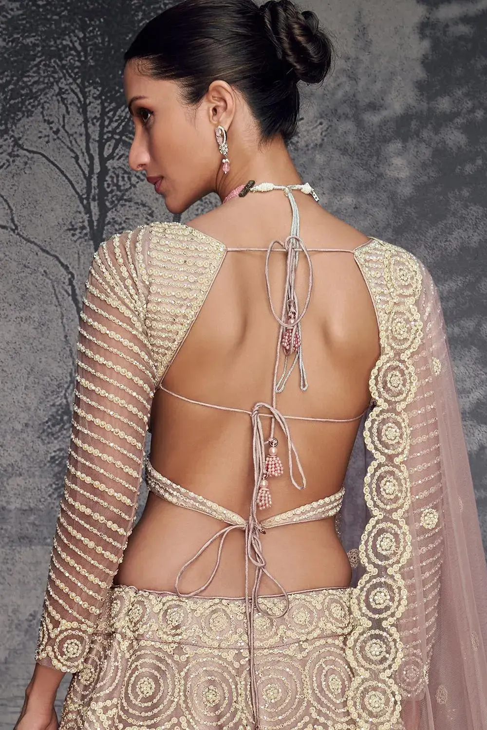 Complete wedding wear ensemble featuring the lehenga choli and dupatta.