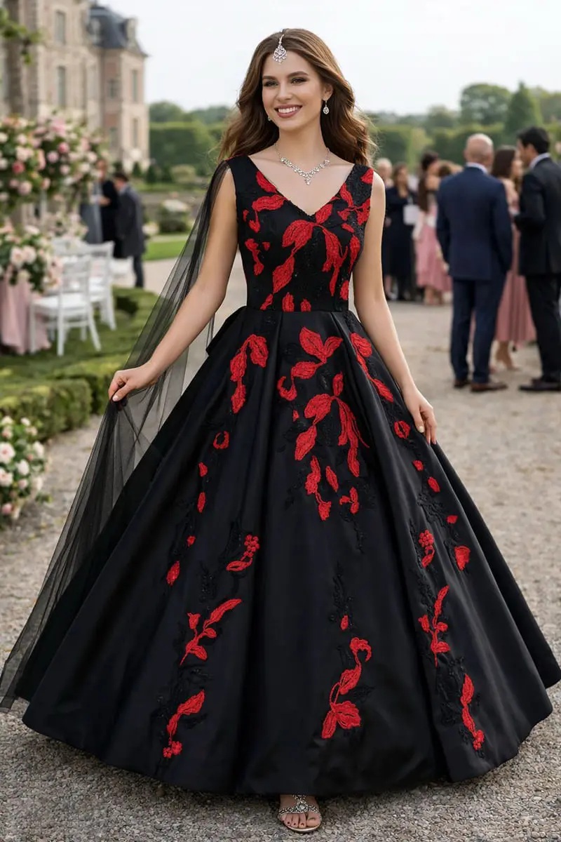 Black Floral Anarkali – Heavy Embroidered Jimmy-Chu Gown Black Floral Anarkali – Heavy Embroidered Jimmy-Chu Gown