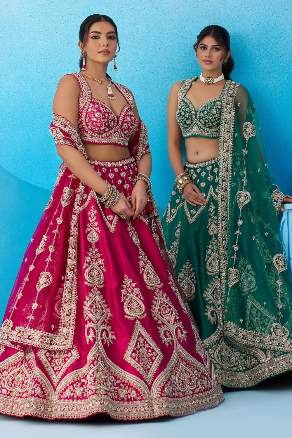 Pink Banarasi Lehenga heavy latkan tassels detail