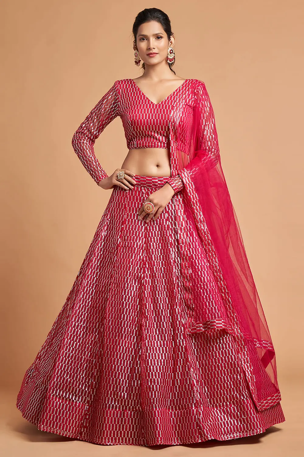 Pink Net Lehenga Set | 3 Layer Soft Net Embroidered Lehenga with Designer Blouse Pink Net Lehenga Set | 3 Layer Soft Net Embroidered Lehenga with Designer Blouse