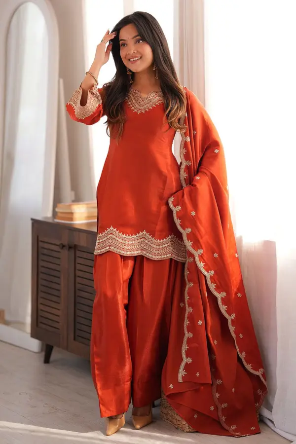 orange pakistani salwar kameez